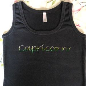 Capricorn tank top with pretty bling.